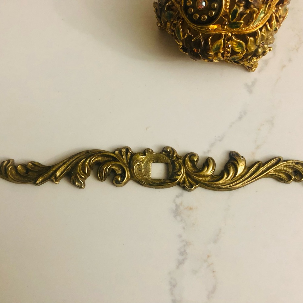 Vintage Antique Victorian Brass Cabinet Escutcheon Hardware A784
